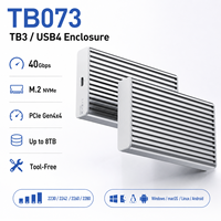 علبة تخزين M.2 NVMe SSD بسرعة 40 جيجابت في الثانية، متوافقة مع Thunderbolt 3/USB4، PCIe Gen4، بدون أدوات، سعة قصوى 8 تيرابايت، هيكل ألومنيوم مع مبدد حراري