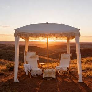 Conjunto de Sombrilla Bohemia de Grado Comercial, Silla de Madera de Teca y Gazebo con Flecos para Resorts de Alta Gama y <span class=keywords><strong>Propiedades</strong></span> Costeras - Product Image 6