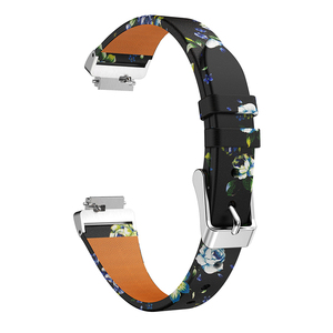 Bracelet intelligent de remplacement pour <span class=keywords><strong>Fitbit</strong></span> <span class=keywords><strong>Inspire</strong></span>/<span class=keywords><strong>Inspire</strong></span> <span class=keywords><strong>HR</strong></span>/ACE2 Fashion Flower Printing Bracelet de montre en cuir - Product Image 4