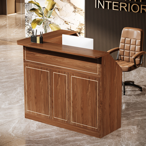 Comptoir de réception HONGTUO en MDF, comptoir de réception en forme de L, bureau de réception moderne, comptoir de réception pour institut de beauté - Product Image 4