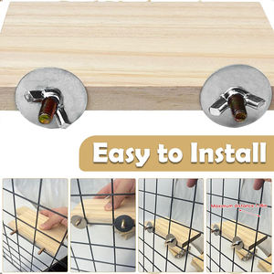 Houten Vogel Kooi Platform Platte Vogels Baars Stand Rechthoek Papegaai Zitstok Voor Vogel Paw Slijpen Valkparkiet Kooi Accessoires - Product Image 5