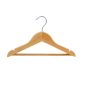 10 Pack appendiabiti in legno naturale barra antiscivolo in metallo per camicie giacche <span class=keywords><strong>abiti</strong></span> pantaloni-Vintage soggiorno in legno appendiabiti - Product Image 3