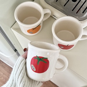 Cute Fruit Design Ceramic Mug Novelty Tomato and Orange Coffee Cup Custom Mug with Logo - Product Image 5