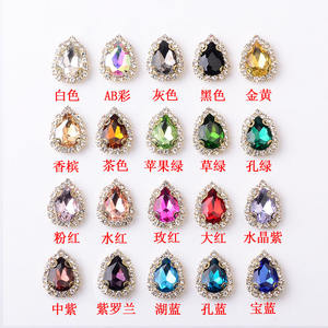 Nail Art Strass 3D Nail Charms Crystal Decorations Big AB Irdescent Jewels Gold Chrome Metal Alloy Hearts Charm Kit fo - Product Image 2