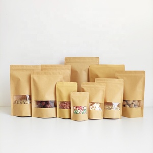 Bolsa <span class=keywords><strong>de</strong></span> <span class=keywords><strong>papel</strong></span> <span class=keywords><strong>Kraft</strong></span> <span class=keywords><strong>con</strong></span> <span class=keywords><strong>ventana</strong></span> transparente <span class=keywords><strong>de</strong></span> color marrón reciclable <span class=keywords><strong>de</strong></span> tamaño pequeño <span class=keywords><strong>de</strong></span> 9x14cm <span class=keywords><strong>con</strong></span> cremallera para embalaje <span class=keywords><strong>de</strong></span> alimentos - Product Image 1