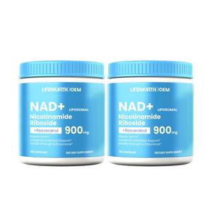 Capsules de nicotinamide riboside et de resvératrol végétaliennes à marque privée Lifeworth, complément alimentaire stimulant le NAD+, certifié HACCP et GMP, antioxydant - Product Image 1