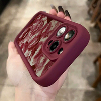 Coque de téléphone antichoc en TPU avec motif imprimé lèvres rouges et design d'objectif en échelle pour iPhone 18 17 16 15 14 13 12 Pro Max