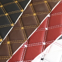 Tissu en cuir Rexine PVC matelassé avec broderie en forme de diamant et dos en éponge