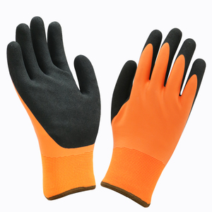 Alto rendimiento poliéster acrílico Palma arena acabado doble látex recubierto impermeable térmico frío clima invierno trabajo guantes - Product Image 1