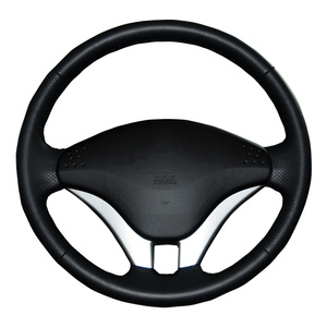 Protector de cuero de microfibra para <span class=keywords><strong>volante</strong></span> de coche DIY costura a mano deportes Compatible con <span class=keywords><strong>Mitsubishi</strong></span> Pajero 2008-2011 V73 2011 fibra de cuero - Product Image 1