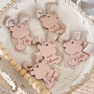 Étiquettes personnalisées en acrylique pour ours en peluche - Cadeaux de baptême, première communion, anniversaire, mariage - Durables, imperméables, pour tous les âges - Product Image 6
