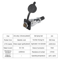 Conector Circular Hembra de Latón WS16 para Aviación, Venta Directa de Fábrica, Cable de Conexión para Sistemas de Energía Solar y Automotrices de 2-10 Núcleos