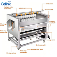 Machine à laver les pommes de terre à rouleaux en acier inoxydable SUS304, équipement commercial automatique de pelage de légumes pour usine