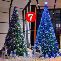 Grand arbre de Noël artificiel d'extérieur avec éclairage LED, arbre de Noël commercial pour centre commercial, hôtel, décoration de fêtes, taille personnalisée, ornement de Noël