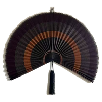 Ventilateur mural en bambou noir industriel, décoration murale à franges contrastées bicolores, écologique, taille personnalisée, OEM, vente en gros