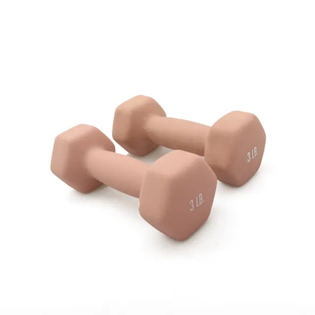 Dumbbell Besi Cor Segi Enam, Besi Angkat Berat, Gym Dilapisi Neoprene Hex Dumbbell