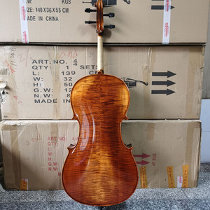 Violonchelo Yashi Profesional Hecho a Mano con Acabado Natural Flameado, con Arco <span class=keywords><strong>de</strong></span> Madera <span class=keywords><strong>de</strong></span> <span class=keywords><strong>Brasil</strong></span> y la <span class=keywords><strong>Mejor</strong></span> Calidad, Precio <span class=keywords><strong>de</strong></span> Fábrica - Product Image 2