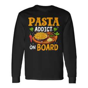 Camiseta de Manga Larga Pasta Addict on Board Pasta Party, Categoría de Productos Promocionales - Product Image 1