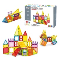 SamToyCn 맞춤형 교육 3D DIY 마그네틱 빌딩 블록 타일 블록 여행 세트 유아를위한 명확한 마그네틱 빌딩 블록