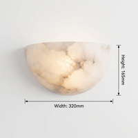 Applique murale LED semi-courbée moderne à motif alabastro, CRI 90 élevé, lumière douce et chaude, anti-éblouissement, diffuseur dimmable, pour maison de luxe
