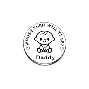 Coin Flip Game Decisión Quién cuida a los bebés Niños Regalos divertidos de mordaza Esperando Madre Padre - Product Image 2