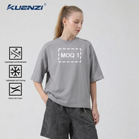 T-shirt pour femme Kuenzi à manches chauve-souris surdimensionnées, logo personnalisé, col rond, manches courtes, 100% polyester, 180 GSM, respirant