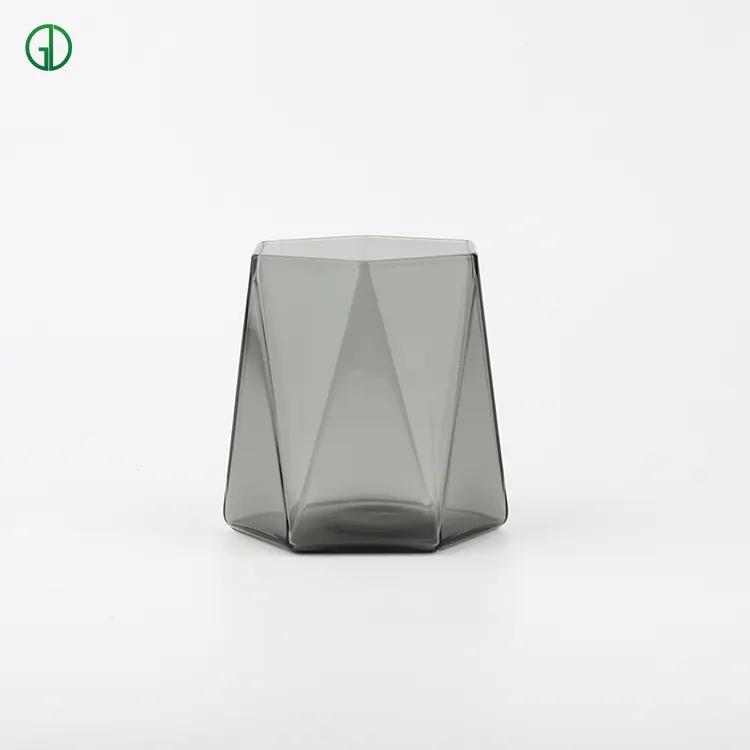 Customizable 350ml Transparent black Diamond cup borosilicate glass drinking water coffee cups colored glass tea cups mugs
