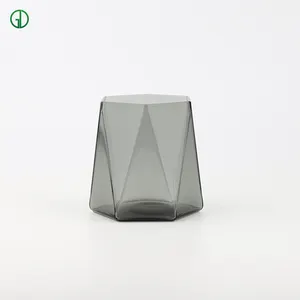 カスタマイズ可能な350ml透明ブラックダイヤモンドカップホウケイ酸ガラス飲料水コーヒーカップ色付きガラスティーカップマグカップ