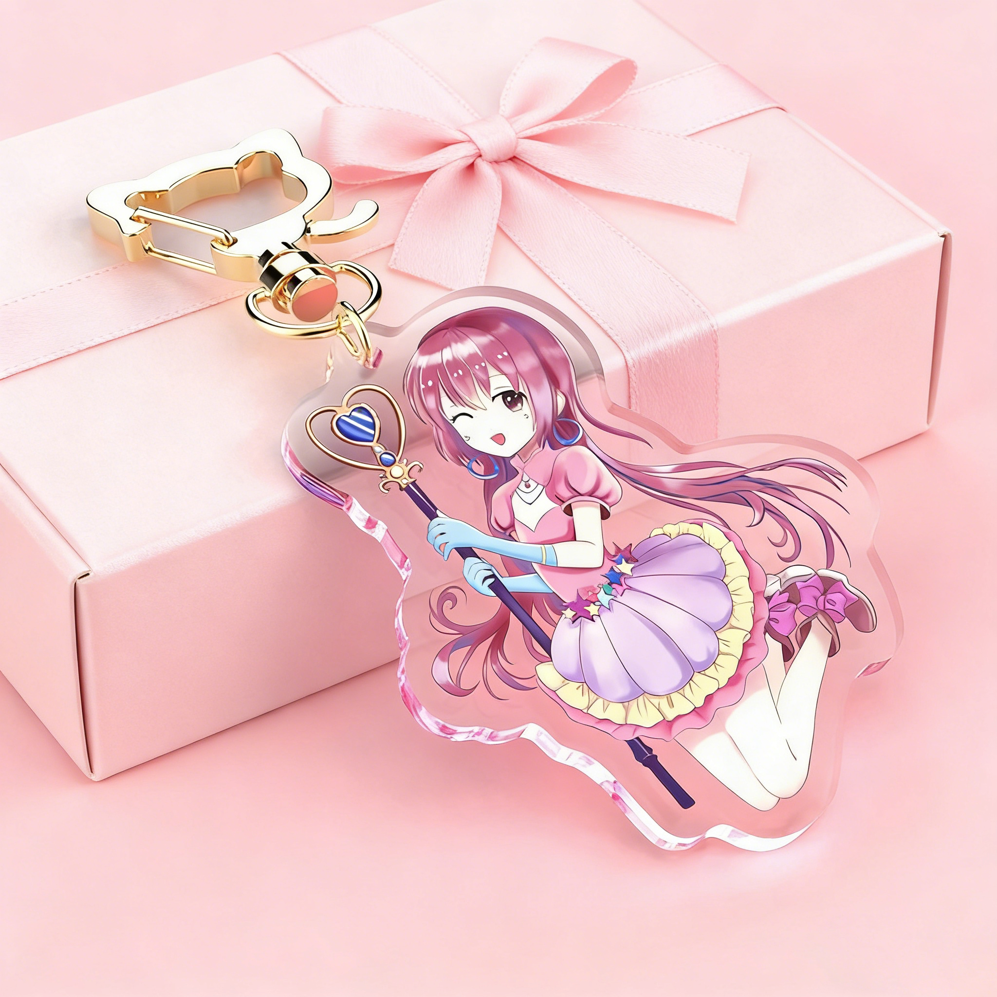 Cartoon Anime Star Transparent Acrylic Charms Custom Promotional Gifts Double-Sided Printing Logo Acrylic Keychain Custom