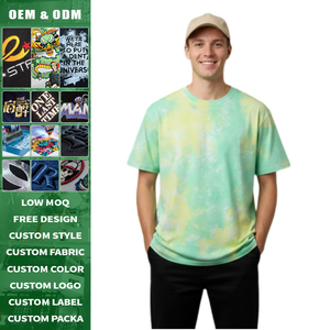 Custom 100 Cotton Knitted <b>Mens</b> Oversized 240gsm <b>Tie</b> <b>Dye</b> <b>T</b> <b>Shirts</b> Vintage Streetwear Wholesale OEM DTG Printing - Product Image 3
