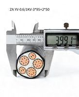 Cable de Alimentación Aislado con XLPE, Conductor de Cobre Retardante de Llama Grado A, ZA YJV 0.6/1kV 3*95+2*50mm²