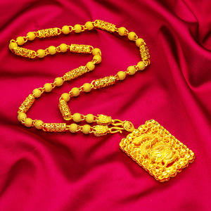 TRENDY Good Fortune Dragon colgante amuleto collar aleación 18K chapado en oro clásico símbolo de la suerte Collar para regalos - Product Image 2