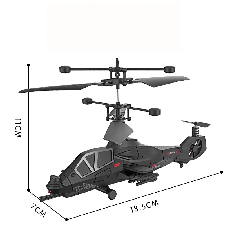 DWI-helicóptero eléctrico teledirigido de 3,5 canales, juguete de Metal con luz led
