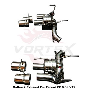 Vortex SS304 Electronic Valved Catback <b>Exhaust</b> Muffler System for Ferrari FF 6.3L V12 Supercar Performance Direct Fit - Product Image 3