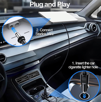 Convertisseur Booster Starlink Intégré avec Prise Allume-Cigare, Câble DC Étanche en Alliage d'Aluminium, Alimentation Stable 12V-57V pour Voiture