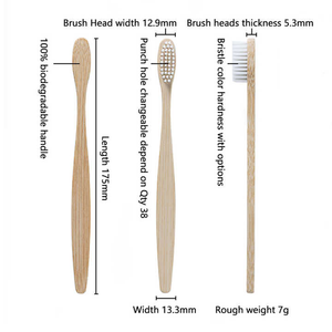 High Quality Bamboo Charcoal Toothbrush 100% Organic Soft Hotel Toothbrush Friendly Biodegradable Toothbrush with Custom - Product Image 3