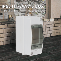 Boîte de distribution électrique étanche IP65 HT-2Way en ABS PC, alimentation 63A MCB, extérieur
