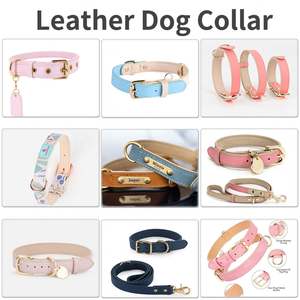 Collier pour chien en cuir PU de luxe, durable, réglable, laisse pour animaux de compagnie, doux, confortable, design uni pour chiens de petite, moyenne et grande taille - Product Image 4