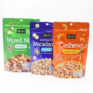 High Barrier Resealable Stand Up Pouch Dried Snack Cashew Nuts Packaging Bags