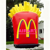 Publicité gonflable pour frites pour la décoration d'entrée de magasin de snacks, modèle publicitaire personnalisé pour frites, frites gonflables