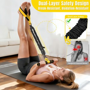 CZFIT Upgraded Pedal Resistance Band with Handle and 3 Tube Sit up <b>Exercise</b> Equipment for Abdomen Waist Arm Core/<b>ABS</b> - Product Image 3
