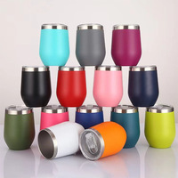 12oz Vacuüm Geïsoleerde RVS Wijnbeker Met Deksel, Aangepaste Logo, Groothandel, Herbruikbare Reisbeker, Bedrijfs Promotiegeschenk