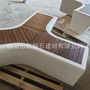 Nuevos Materiales de Construcción de Piedra, Banco Modular GRC, Taburete Combinado en Forma de Y, Silla de Descanso para Plaza Comunitaria - Product Image 2