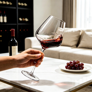 Copas de Vino Tinto de Tallo Largo con Logotipo Personalizado al por Mayor, Cristal Ultrafino sin Plomo, Capacidad de 16.91 oz, Regalo de Cumpleaños Perfecto, Ceremonial - Product Image 4