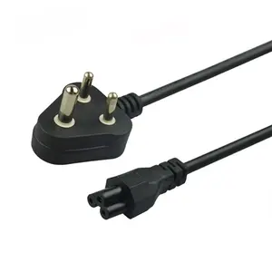 3 prong India computer power cord AC power cord south africa India 3 pin plug BS546 to C19, 1.5mm H05VV-F (16A 250V) 6FT