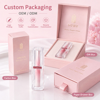 Rouge à lèvres de luxe à effet vague d'eau, tube transparent à paroi épaisse, dégradé or rose, végétalien, avec logo personnalisé, fournisseur OEM de maquillage en marque blanche