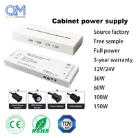 Alimentation LED pour meuble ultra-mince 12V 24V 100W, driver LED multi-ports, éclairage intelligent pour la maison, alimentation AC-DC pour miroir LED