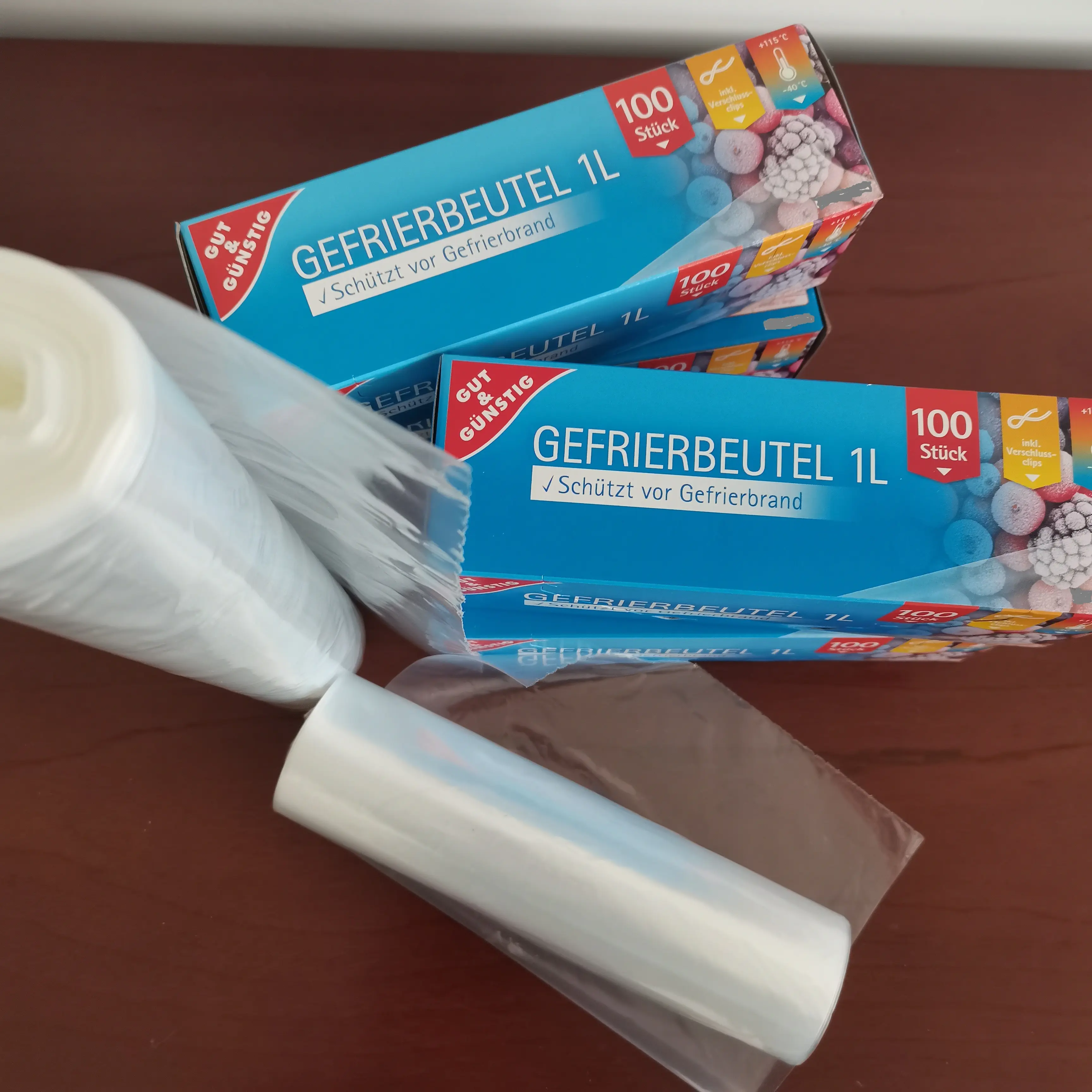 פלסטיק מקפיא שקית נייר תיבת מזון קשר תיק עם קליפים