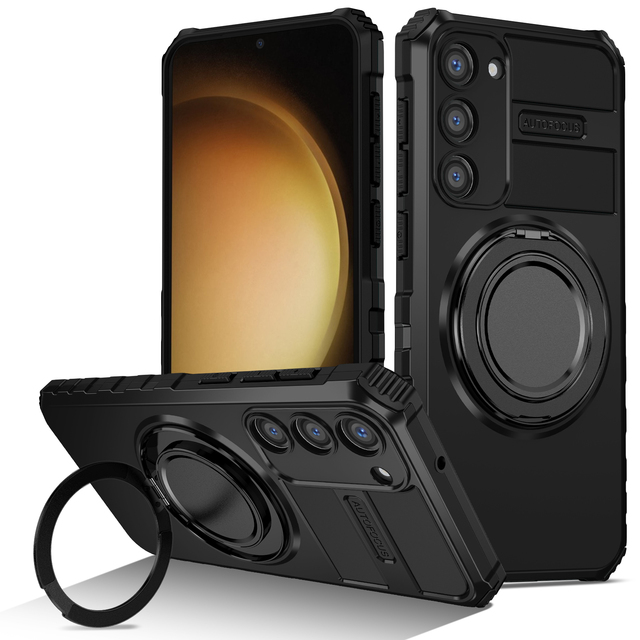 Trending Rotating Magnetic Electroplated TPU+PC Slim Fit Phone Case Shockproof Anti-scratch Support Wireless Charging for iPhone