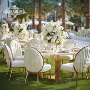 Chaises de loisirs en acier inoxydable pour hôtel, modernes, confortables, avec coussin en velours ou en cuir PU, fauteuil doré, chaise de restaurant - Product Image 3